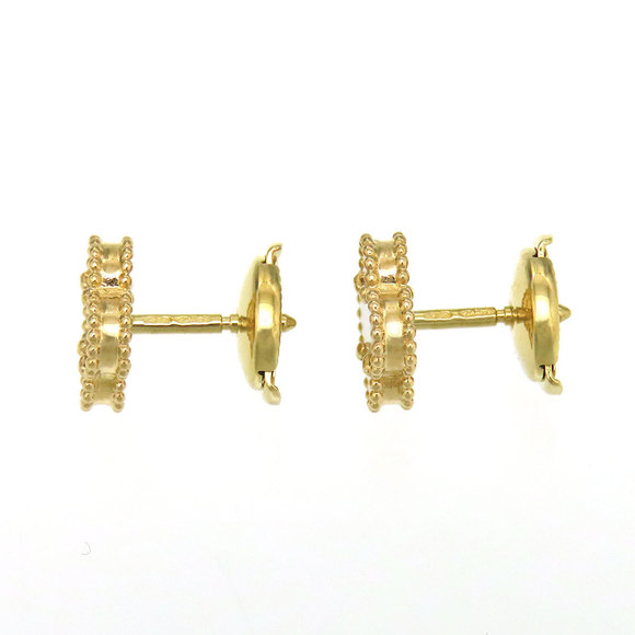 Authentic Van Cleef & Arpels 18K Mother of Pearl Magic Alhambra Earrings - Picture 3 of 5